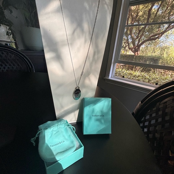 NWT Tiffany & Co. Blue Splash Oval Tag Mixed Bead Chain Necklace 36 Inches - Picture 4 of 11